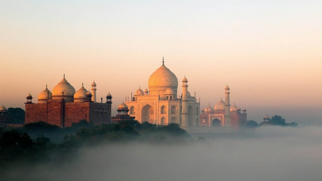 SIM Plans With India Roaming Data for Trips Home The Taj Mahal at sunrise rising above the morning mist in Agra